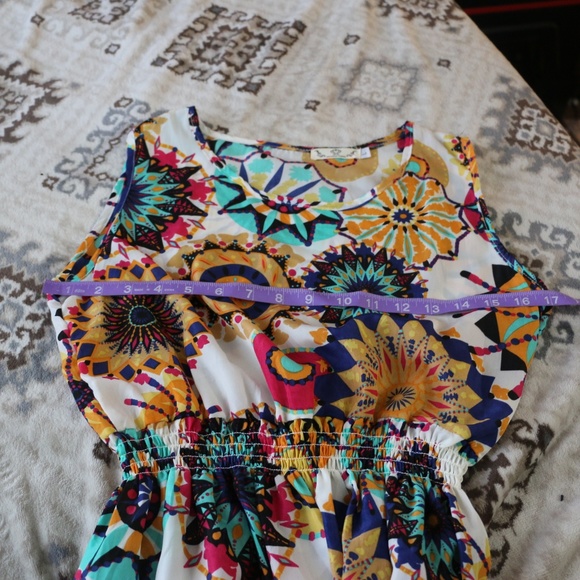 Geometric Floral Summer Dress NWOT - Picture 7 of 8